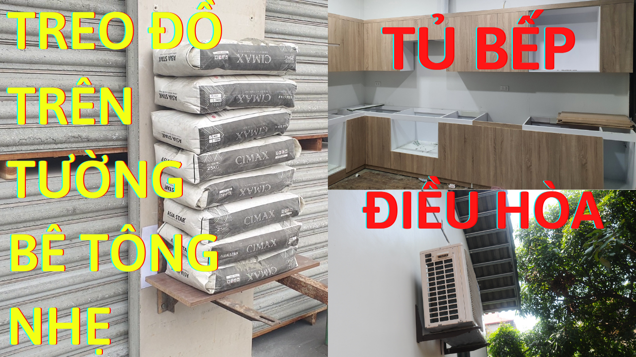Video thử nghiệm khả năng treo đồ vật nặng trên Tường bê tông nhẹ Kim Long 